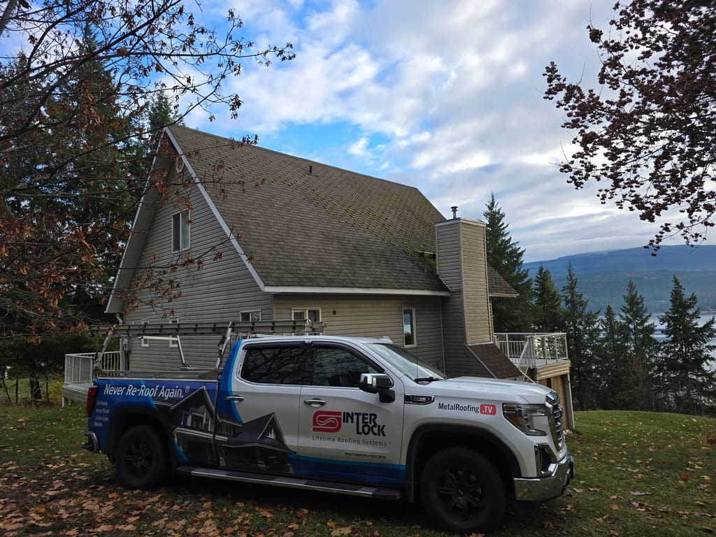 Before the Interlock Slate roof: the home, Anglemont, British Columbia
