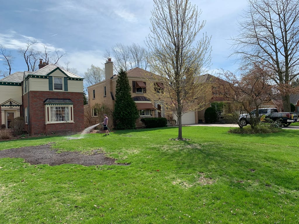 Before: a leaking asphalt shingle roof on the home, River Forest, Illinois, ahead of a Colonial Brown Interlock Slate aluminum roof