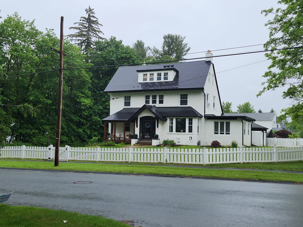 Interlock Aluminum Slate Metal Roofing – Black | Pittsfield, MA (Street view)