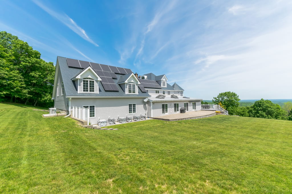 Interlock Aluminum Slate Metal Roofing – Deep Charcoal | Princeton, MA (Aerial side)