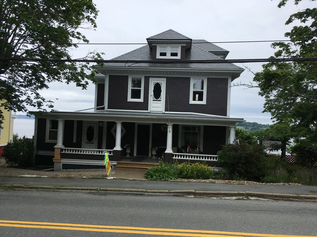 Musket Grey Interlock Slate aluminum roof on the home, Lunenburg, Nova Scotia