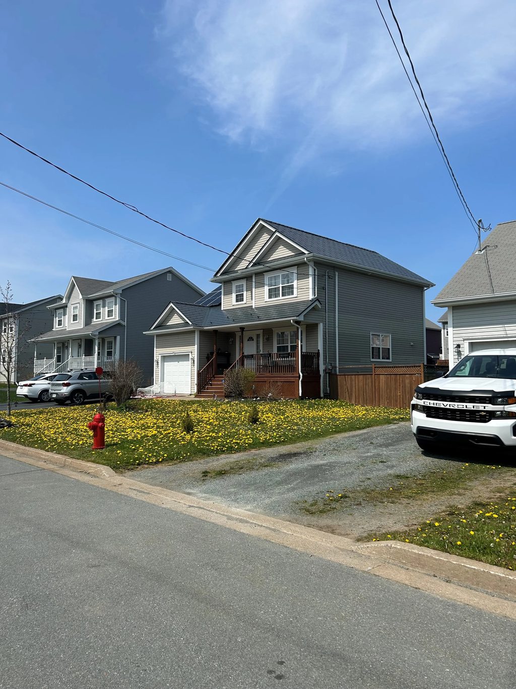 Deep Charcoal Interlock Slate aluminum roof on the home, Eastern Passage, Nova Scotia