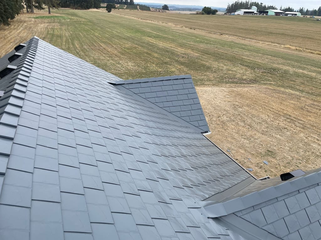 Interlock Aluminum Slate Metal Roofing – Deep Charcoal | Molalla, OR
