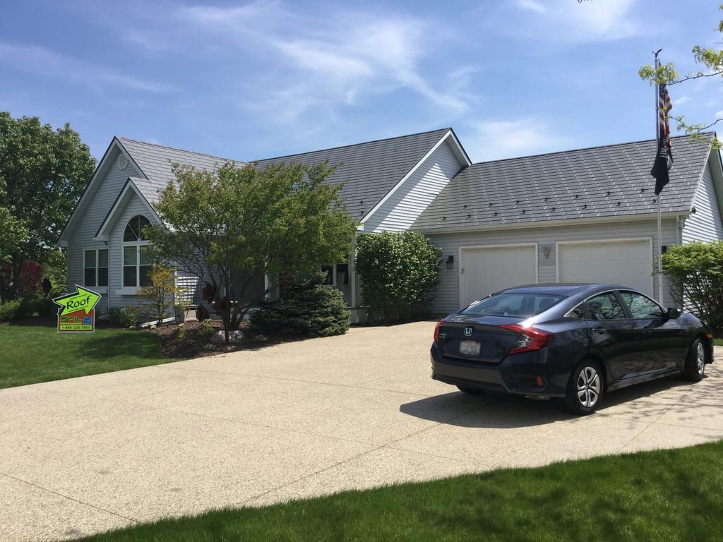Interlock Aluminum Slate Metal Roofing – Tudor Brown | Burlington, WI (Street view)