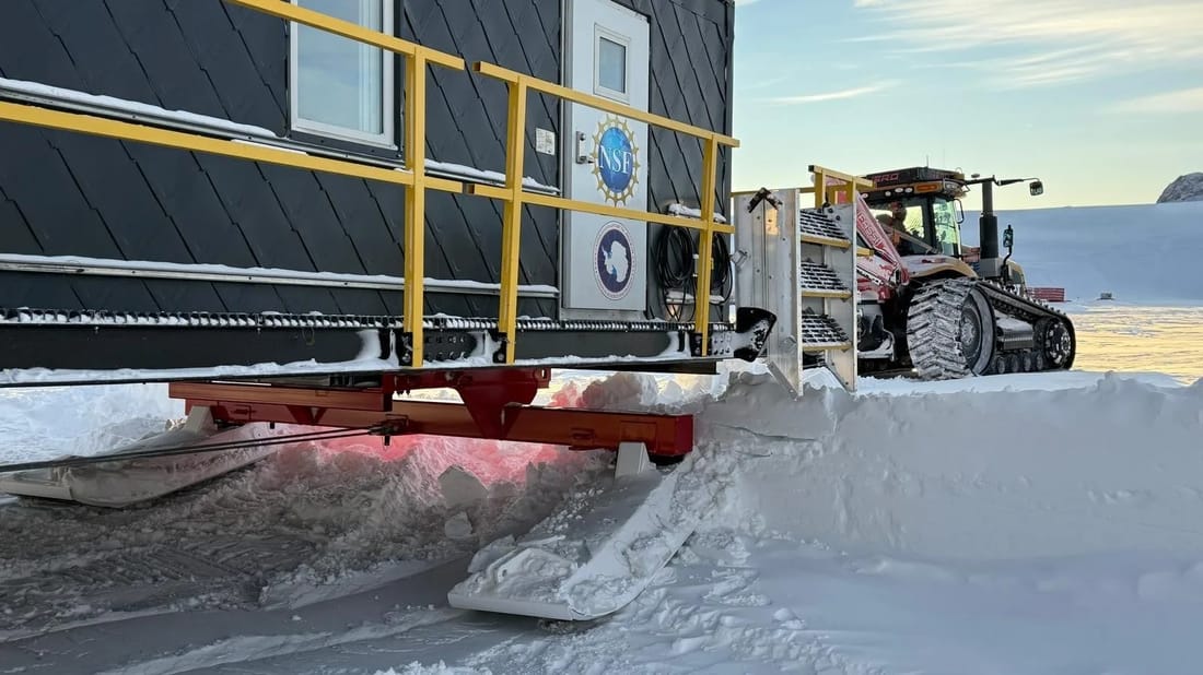 NSF SPOT modules clad in Interlock metal roofing at McMurdo Station, Antarctica