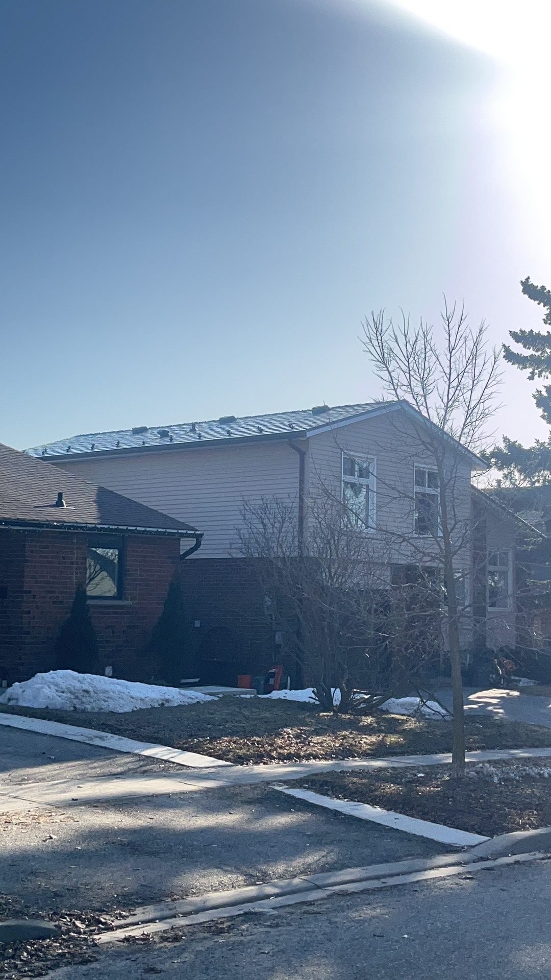 Interlock Aluminum Slate Metal Roofing – Black | Orangeville, ON (Front-left elevation)