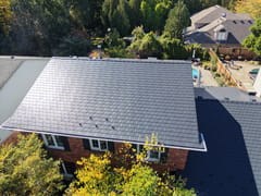 Interlock Aluminum Slate Metal Roofing – Black | Ancaster, ON (Aerial)