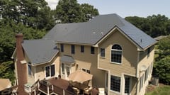 Interlock Aluminum Slate Metal Roofing – Deep Charcoal | Wakefield, RI (Project photo)