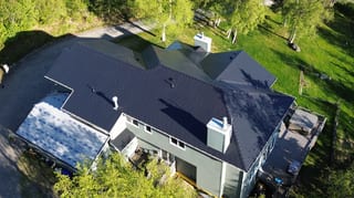 Interlock Aluminum Slate Metal Roofing – Black | Anchorage, AK (Aerial)