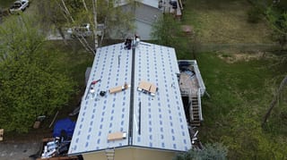 Interlock Aluminum Shake Metal Roofing – Deep Charcoal | Anchorage, AK (Drone top down)