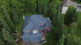 Interlock Aluminum Slate Metal Roofing – Deep Charcoal | Anchorage, AK (Aerial)