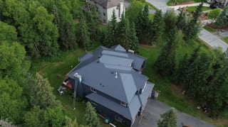 Interlock Aluminum Slate Metal Roofing – Deep Charcoal | Anchorage, AK (Aerial)