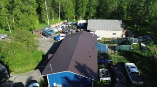 Interlock Aluminum Cedar Shingle Metal Roofing – Colonial Brown | Wasilla, AK (Aerial)