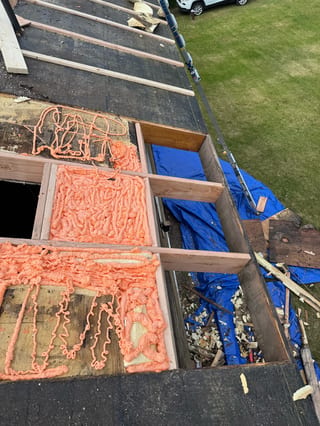 Interlock Aluminum Cedar Shingle Metal Roofing – Tile Red | Chugiak, AK (During installation)