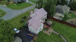Interlock Aluminum Slate Metal Roofing – Black | Wasilla, AK (Aerial)