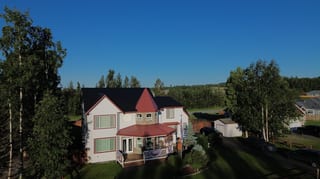 Interlock Aluminum Slate Metal Roofing – Black | Wasilla, AK (Aerial rear)