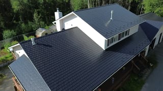 Interlock Aluminum Slate Metal Roofing – Black | Palmer, AK (Aerial)