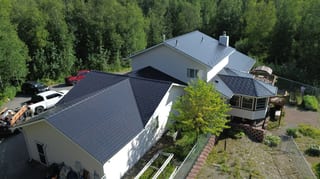 Interlock Aluminum Slate Metal Roofing – Black | Palmer, AK (Aerial)