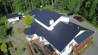 Interlock Aluminum Slate Metal Roofing – Black | Palmer, AK (Aerial)
