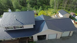 Interlock Aluminum Slate Metal Roofing – Black | Palmer, AK (Aerial)