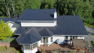 Interlock Aluminum Slate Metal Roofing – Black | Palmer, AK (Aerial)