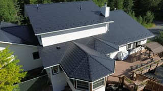 Interlock Aluminum Slate Metal Roofing – Black | Palmer, AK (Aerial)