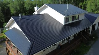 Interlock Aluminum Slate Metal Roofing – Black | Palmer, AK (Aerial)
