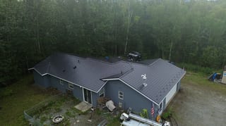 Interlock Aluminum Slate Metal Roofing – Black | Wasilla, AK (Aerial)