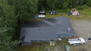 Interlock Aluminum Slate Metal Roofing – Black | Wasilla, AK (Aerial)