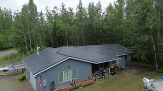 Interlock Aluminum Slate Metal Roofing – Black | Wasilla, AK (Aerial)