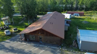 Interlock Aluminum Shake Metal Roofing – Copper Penny | Wasilla, AK (Aerial)