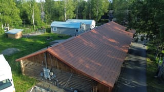 Interlock Aluminum Shake Metal Roofing – Copper Penny | Wasilla, AK (Aerial)