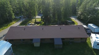 Interlock Aluminum Shake Metal Roofing – Copper Penny | Wasilla, AK (Aerial)
