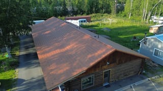Interlock Aluminum Shake Metal Roofing – Copper Penny | Wasilla, AK (Aerial)