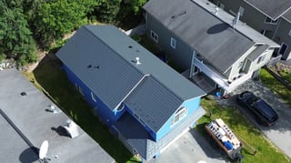 Interlock Aluminum Slate Metal Roofing – Deep Charcoal | Eagle River, AK (Aerial)