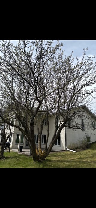 Deep Charcoal Interlock Slate aluminum roof on a white home with a metal roof in a grassy yard, Red Deer County, Alberta