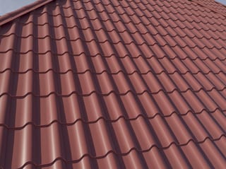 Interlock Aluminum Mediterranean Tile Metal Roofing – Tile Red | South Barrington, IL (Close-up)