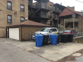 Before: a leaking asphalt shingle roof on the home, Chicago, Illinois, ahead of a Colonial Brown Interlock Slate aluminum roof