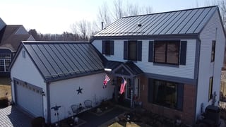 Interlock Aluminum Standing Seam Metal Roofing – Deep Charcoal | Carpentersville, IL (Front-right elevation)
