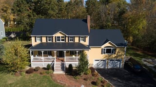 Interlock Aluminum Slate Metal Roofing – Black | Reading, MA (Front elevation)