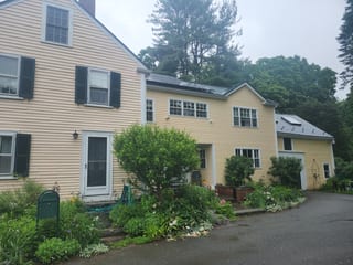 Interlock Aluminum Slate Metal Roofing – Hunter Green | Westwood, MA (Rear elevation)