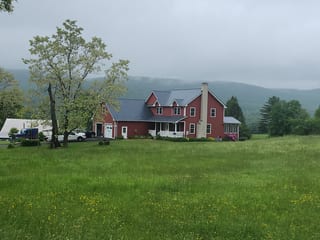 Interlock Aluminum Slate Metal Roofing – Deep Charcoal | Southwick, MA (Front elevation)