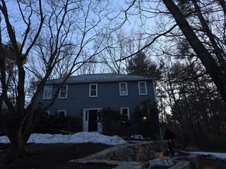 Interlock Aluminum Slate Metal Roofing – Deep Charcoal | Westford, MA (Street view)
