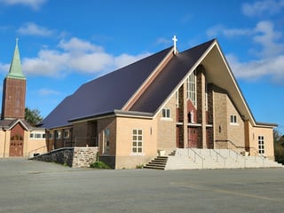 Tudor Brown Interlock Slate aluminum roof on the home, Dartmouth, Nova Scotia