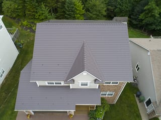 Interlock Aluminum Cedar Shingle Metal Roofing – Tudor Brown | Dartmouth, NS (Aerial)