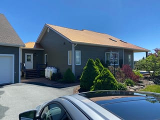 Copper Penny Interlock Slate aluminum roof on the home, Lunenburg, Nova Scotia