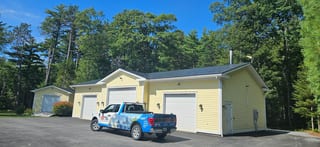 Deep Charcoal Interlock Slate aluminum roof on the home, Upper LaHave, Nova Scotia