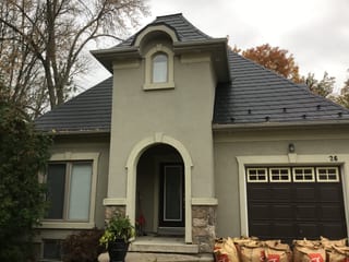 Interlock Aluminum Slate Metal Roofing – Black | Orillia, ON (Front elevation)