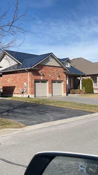 Interlock Aluminum Slate Metal Roofing – Black | Cobourg, ON (Front-left elevation)