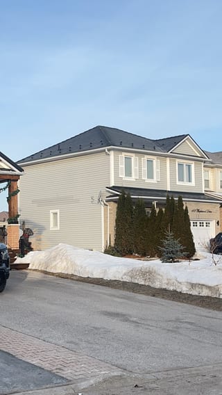 Interlock Aluminum Slate Metal Roofing – Black | Angus, ON (Front-left elevation)
